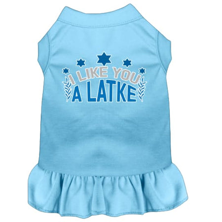 I Like You a Latke Screen Print Pet Dress - Hanukkah Dress