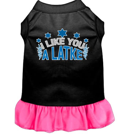 I Like You a Latke Screen Print Pet Dress - Hanukkah Dress