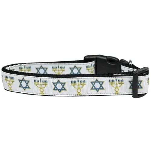 Jewish Traditions Nylon Dog Collars and Leashes - Hanukkah