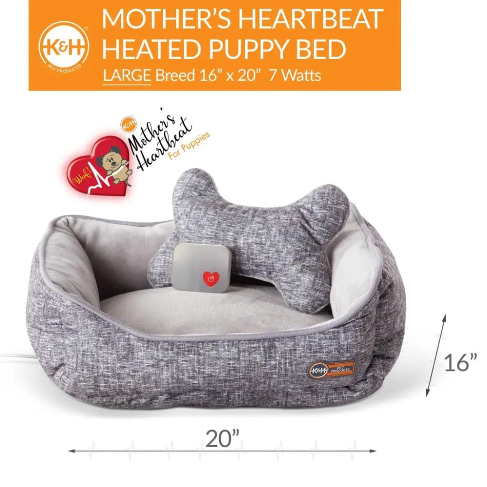 K&H Pet Products Mother’s Heartbeat Heated Puppy Bed