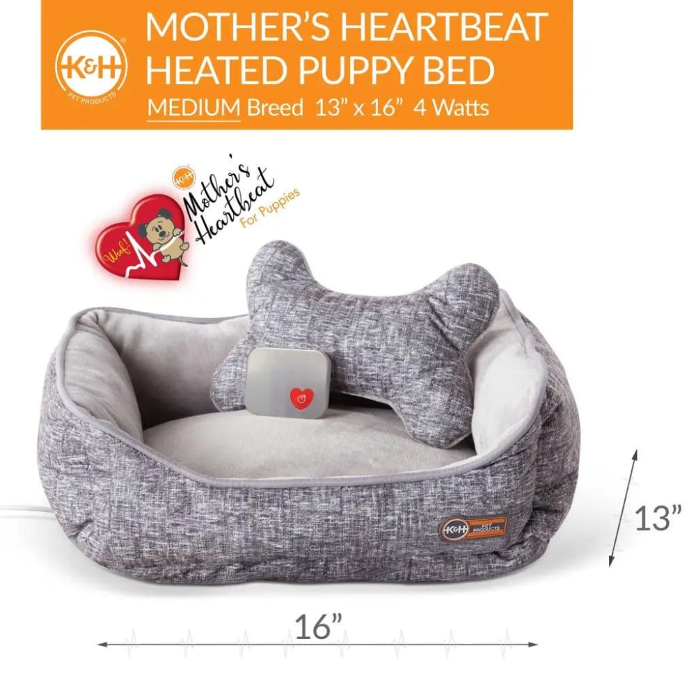 K&H Pet Products Mother’s Heartbeat Heated Puppy Bed