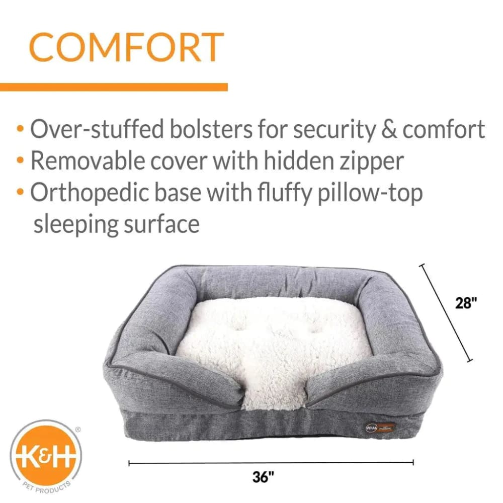 K&H Pet Products Pillow-Top Orthopedic Lounger Sofa Pet Bed