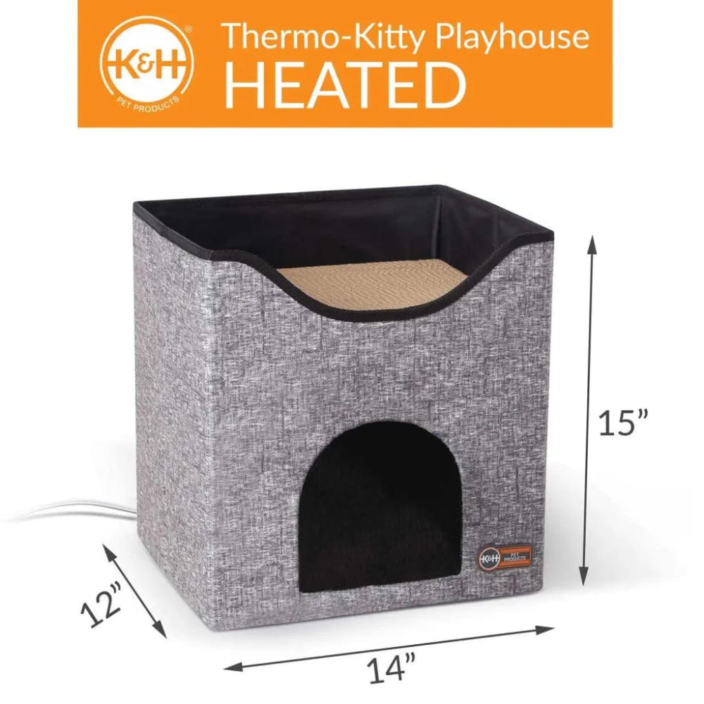 K&H Pet Products Thermo-Kitty Playhouse Gray 14’’ x