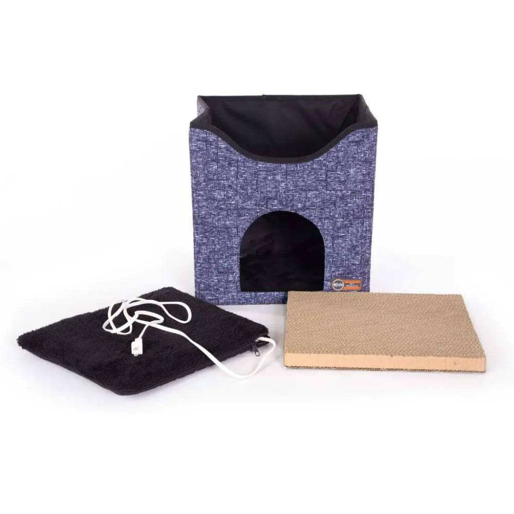 K&H Pet Products Thermo-Kitty Playhouse Navy Blue 14’’