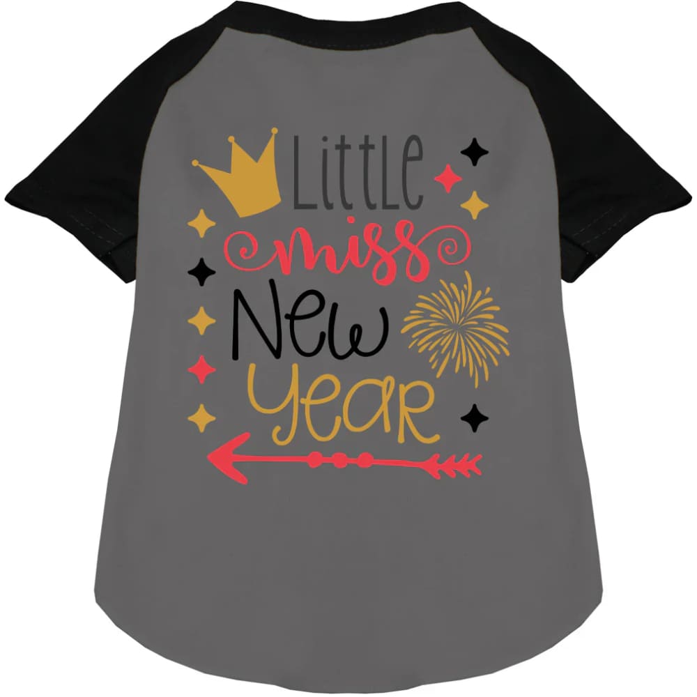 Little Miss New Year Pet Raglan Shirt - Screen Print Shirts