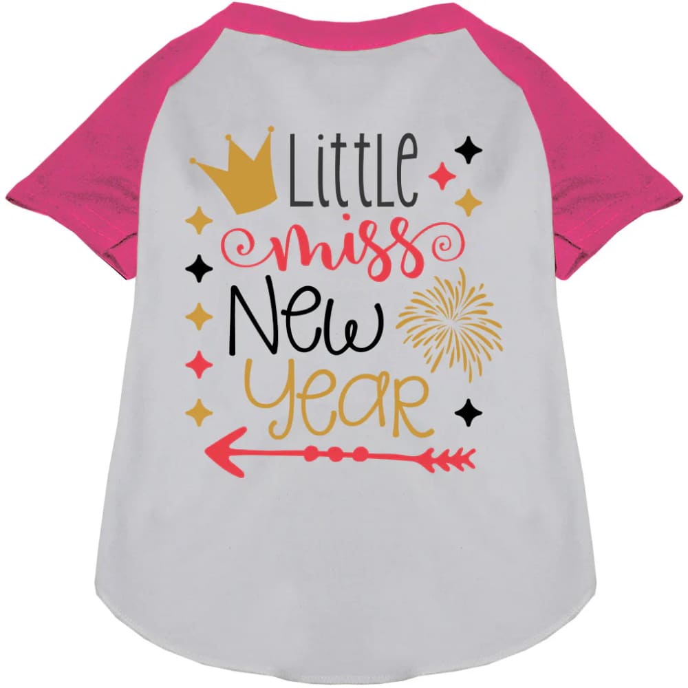 Little Miss New Year Pet Raglan Shirt - Screen Print Shirts