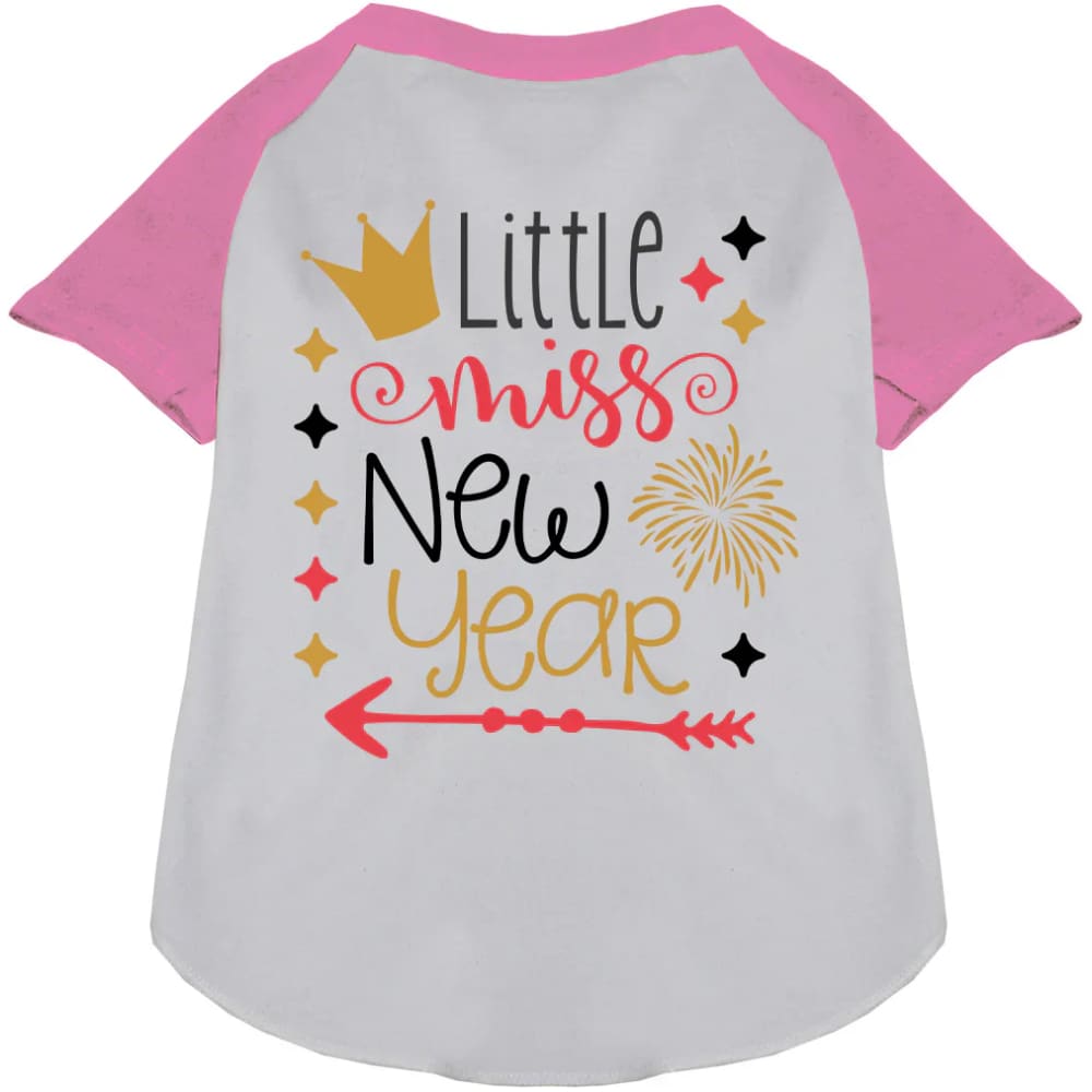 Little Miss New Year Pet Raglan Shirt - Screen Print Shirts