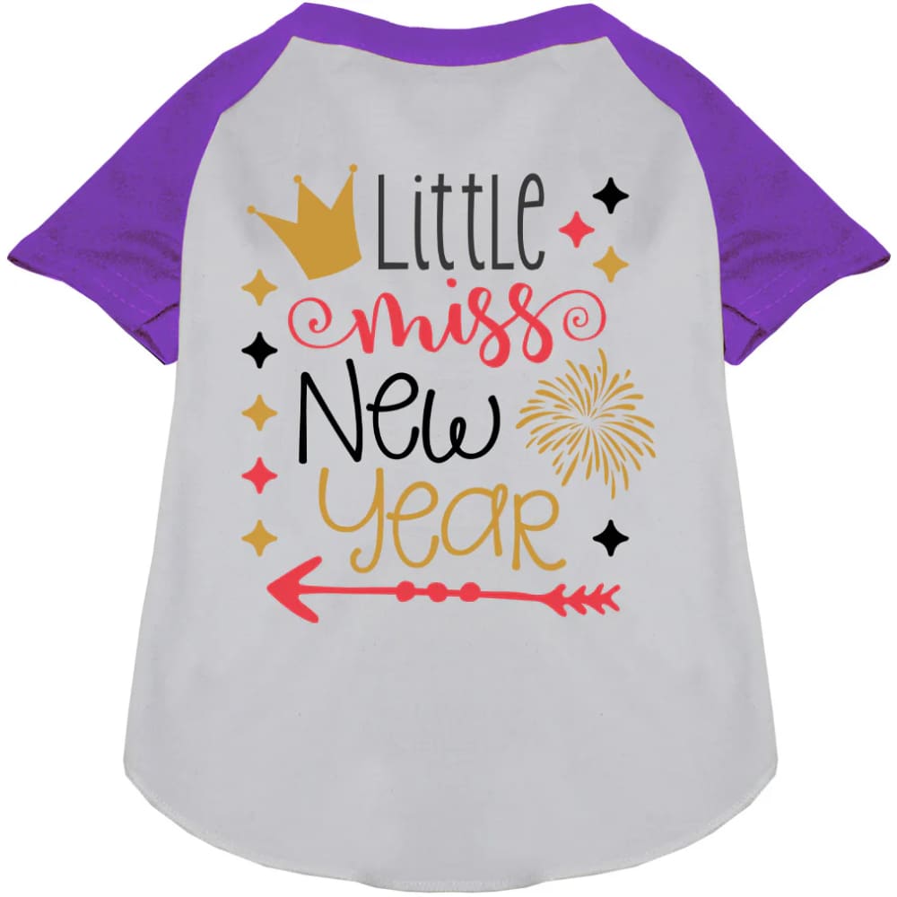 Little Miss New Year Pet Raglan Shirt - Screen Print Shirts