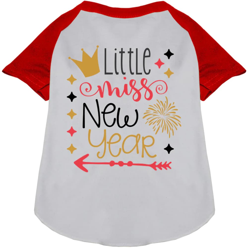 Little Miss New Year Pet Raglan Shirt - Screen Print Shirts