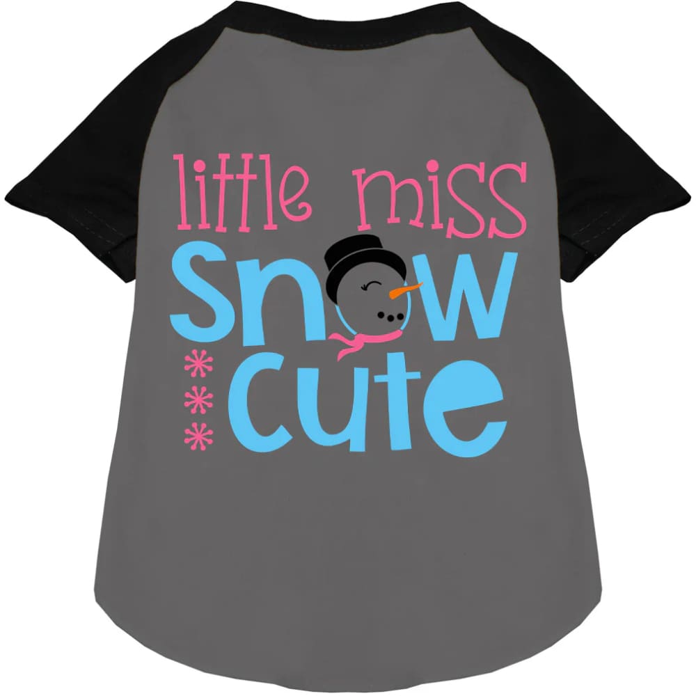 Little Miss Snow Cute Pet Raglan Shirt - Screen Print Shirts