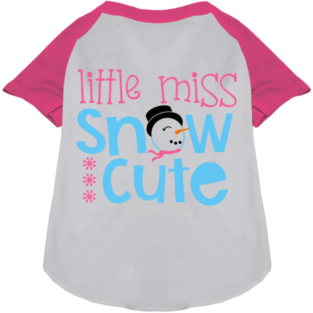 Little Miss Snow Cute Pet Raglan Shirt - Screen Print Shirts