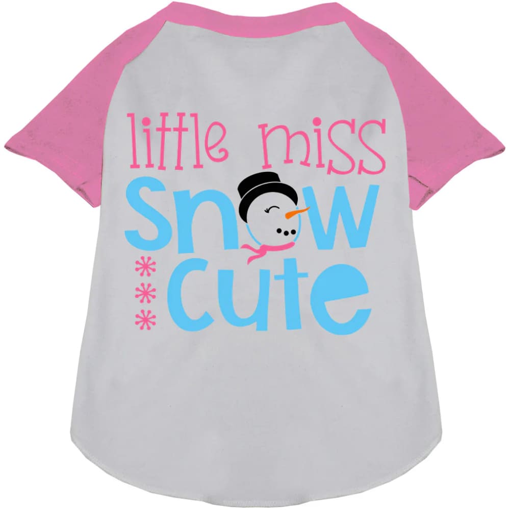 Little Miss Snow Cute Pet Raglan Shirt - Screen Print Shirts