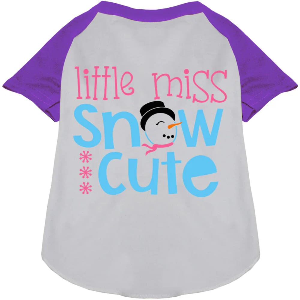 Little Miss Snow Cute Pet Raglan Shirt - Screen Print Shirts