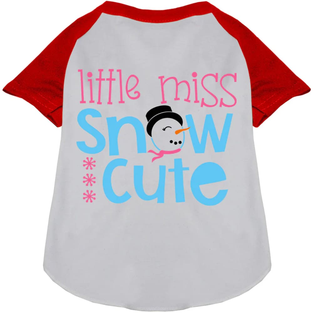 Little Miss Snow Cute Pet Raglan Shirt - Screen Print Shirts