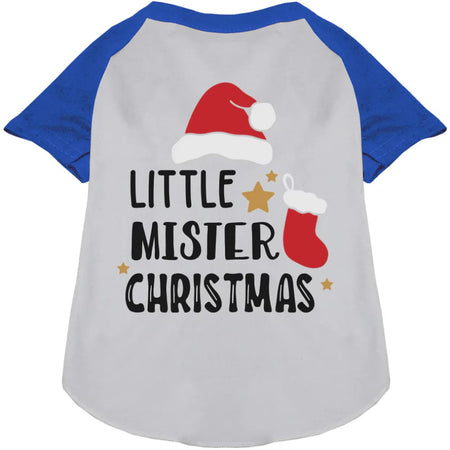 Little Mister Christmas Pet Raglan Shirt - Screen Print