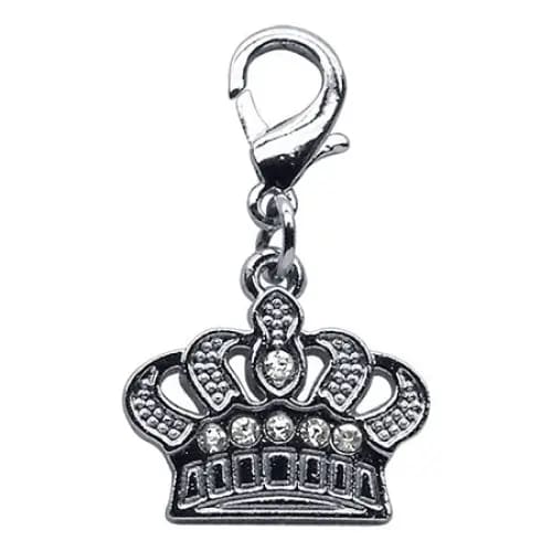 Lobster Claw Rhinestone Crown Pet Collar Charm - Pet Collar