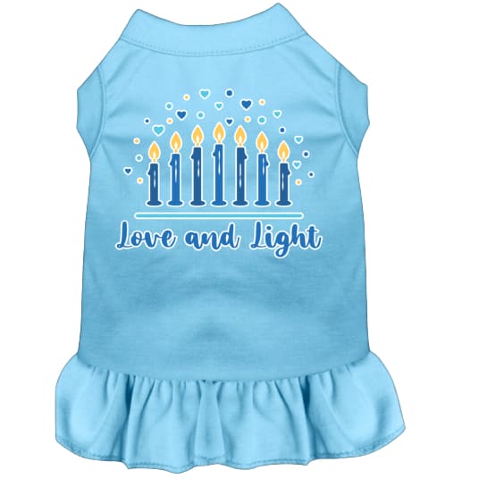 Love and Light Screen Print Pet Dress - Hanukkah Dress