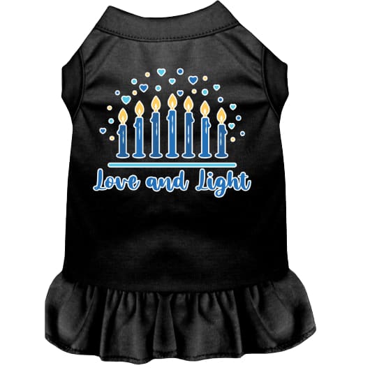 Love and Light Screen Print Pet Dress - Hanukkah Dress