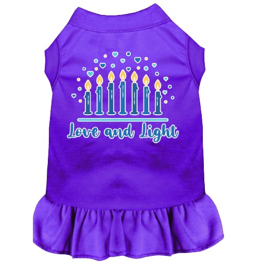 Love and Light Screen Print Pet Dress - Hanukkah Dress