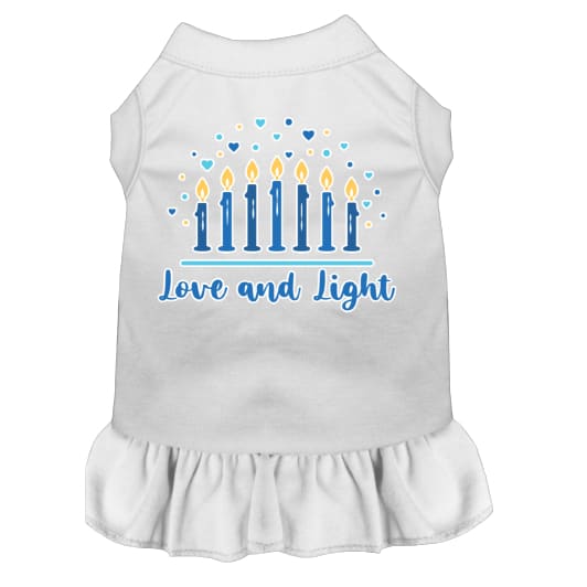 Love and Light Screen Print Pet Dress - Hanukkah Dress