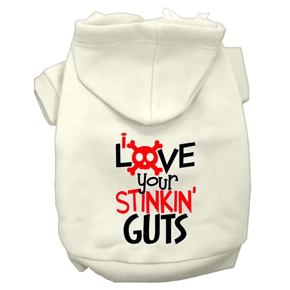 Love Your Stinkin Guts Screen Print Dog Hoodie - Screen