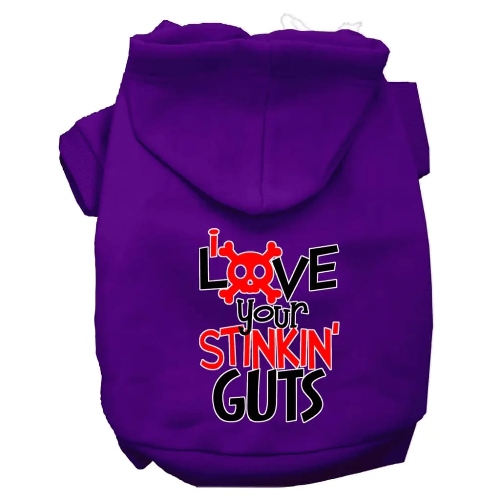 Love Your Stinkin Guts Screen Print Dog Hoodie - Screen