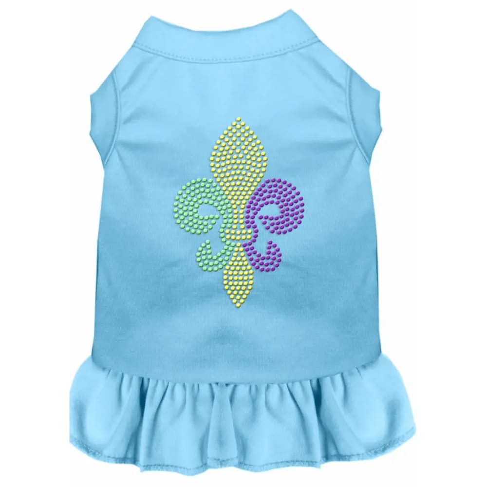 Mardi Gras Fleur De Lis Rhinestone Dog Dress - Rhinestone