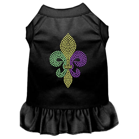 Mardi Gras Fleur De Lis Rhinestone Dog Dress - Rhinestone