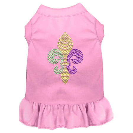 Mardi Gras Fleur De Lis Rhinestone Dog Dress - Rhinestone