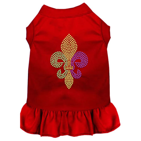 Mardi Gras Fleur De Lis Rhinestone Dog Dress - Rhinestone