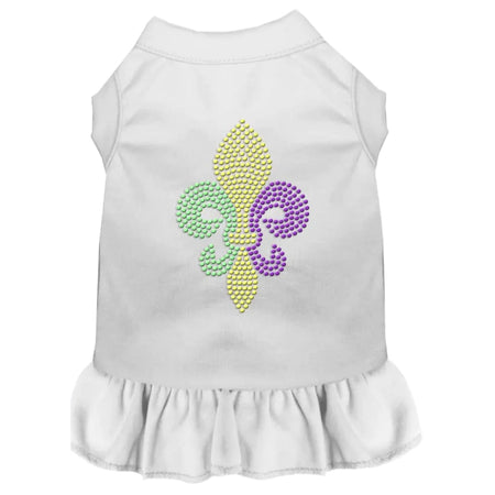 Mardi Gras Fleur De Lis Rhinestone Dog Dress - Rhinestone