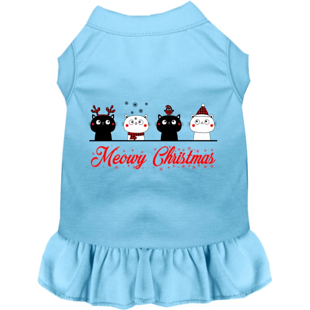 Meowy Christmas Pet Dress - Screen Print Dog Dresses