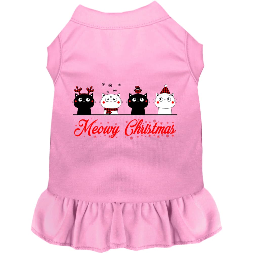 Meowy Christmas Pet Dress - Screen Print Dog Dresses