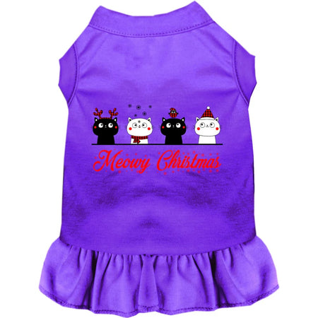 Meowy Christmas Pet Dress - Screen Print Dog Dresses