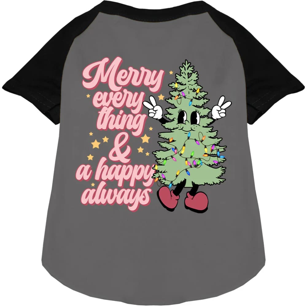 Merry Everything Pet Raglan Shirt - Screen Print Shirts