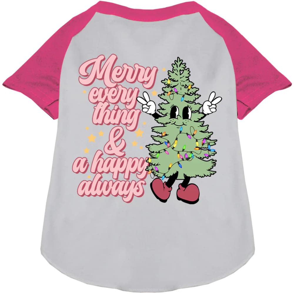 Merry Everything Pet Raglan Shirt - Screen Print Shirts