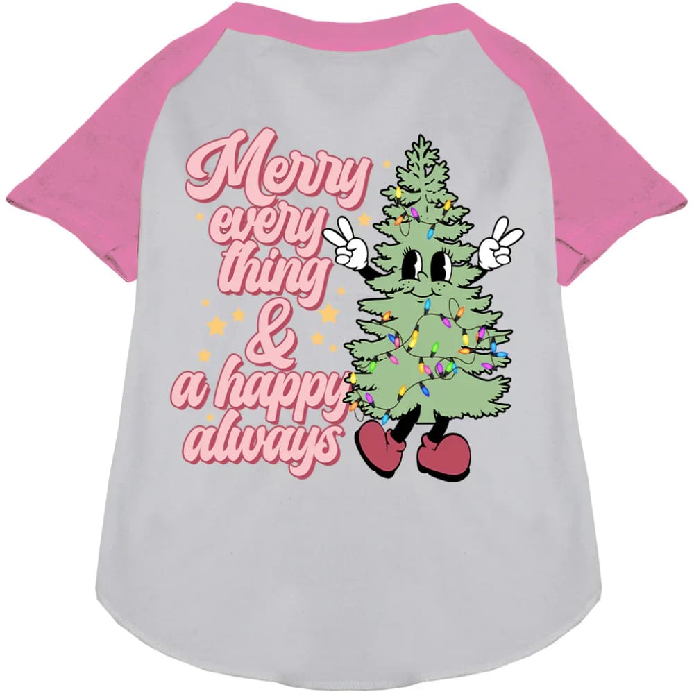 Merry Everything Pet Raglan Shirt - Screen Print Shirts