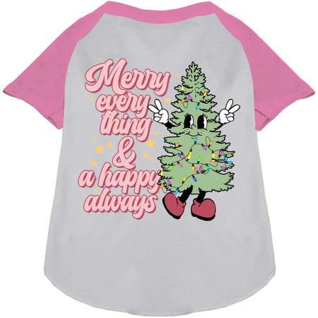 Merry Everything Pet Raglan Shirt - Screen Print Shirts