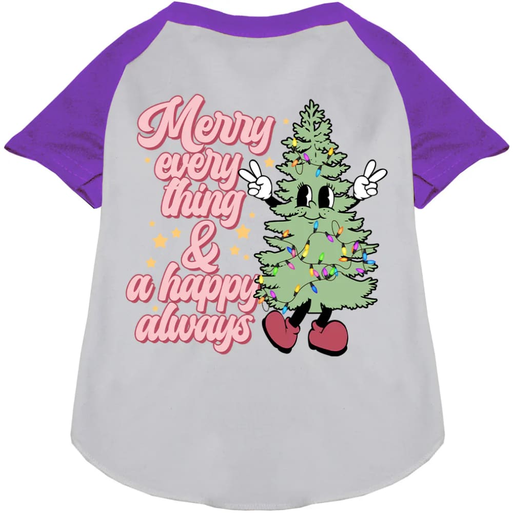 Merry Everything Pet Raglan Shirt - Screen Print Shirts