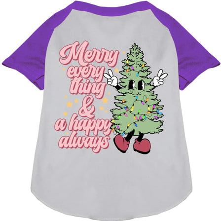 Merry Everything Pet Raglan Shirt - Screen Print Shirts