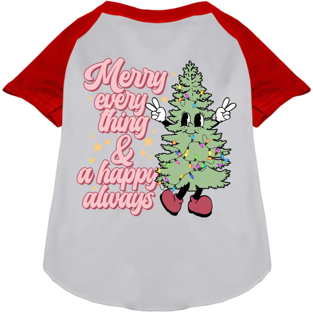 Merry Everything Pet Raglan Shirt - Screen Print Shirts