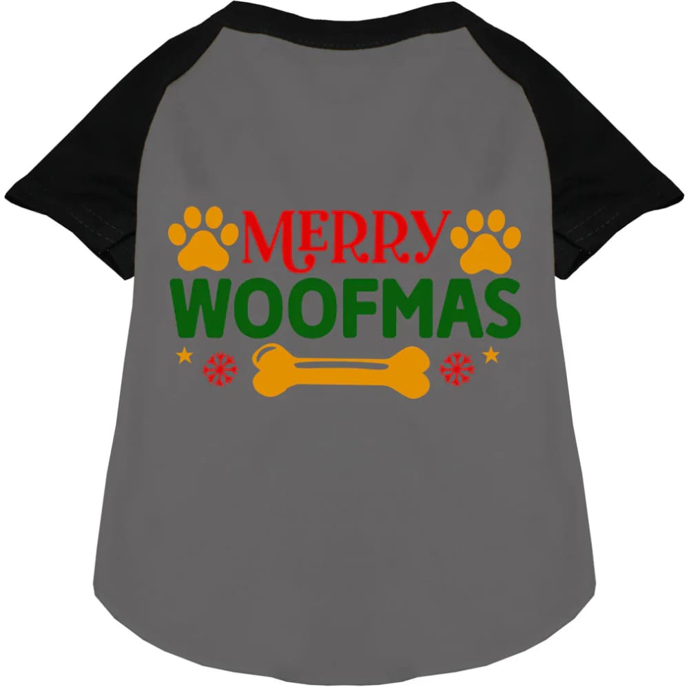 Merry Woofmas Pet Raglan Shirt - Screen Print Shirts