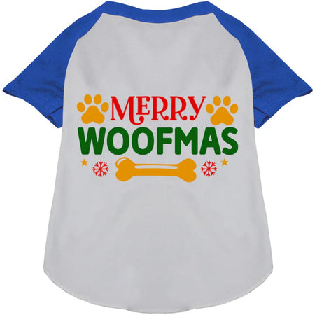 Merry Woofmas Pet Raglan Shirt - Screen Print Shirts