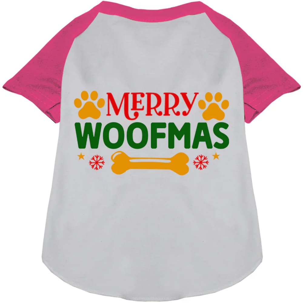 Merry Woofmas Pet Raglan Shirt - Screen Print Shirts