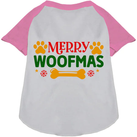 Merry Woofmas Pet Raglan Shirt - Screen Print Shirts