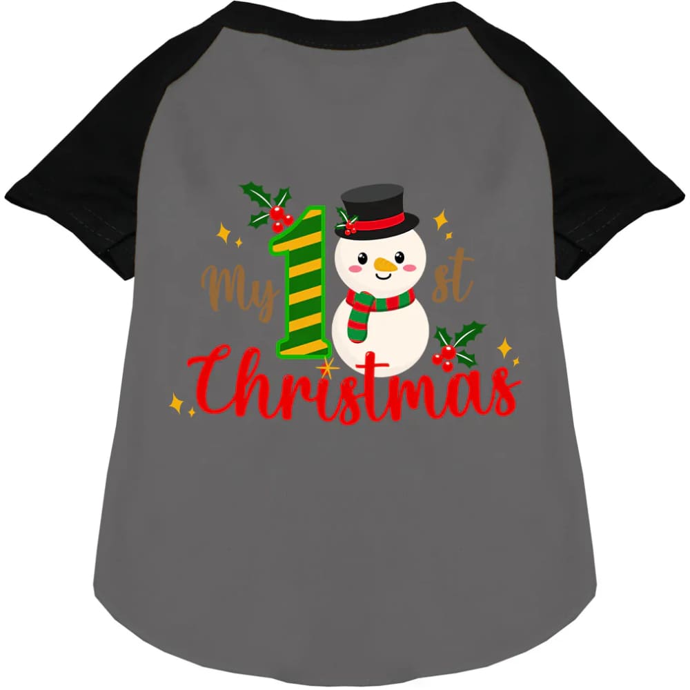 My 1st Christmas Pet Raglan Shirt - Screen Print Shirts