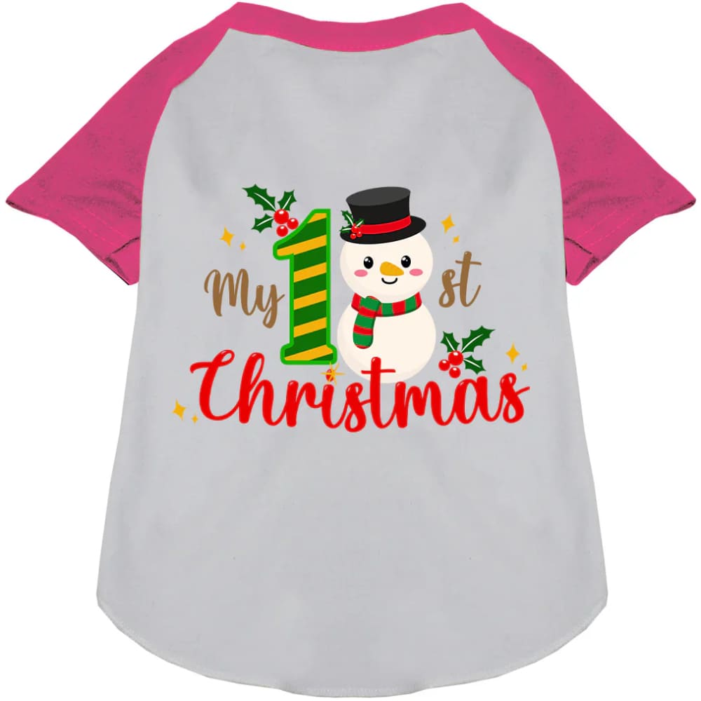 My 1st Christmas Pet Raglan Shirt - Screen Print Shirts