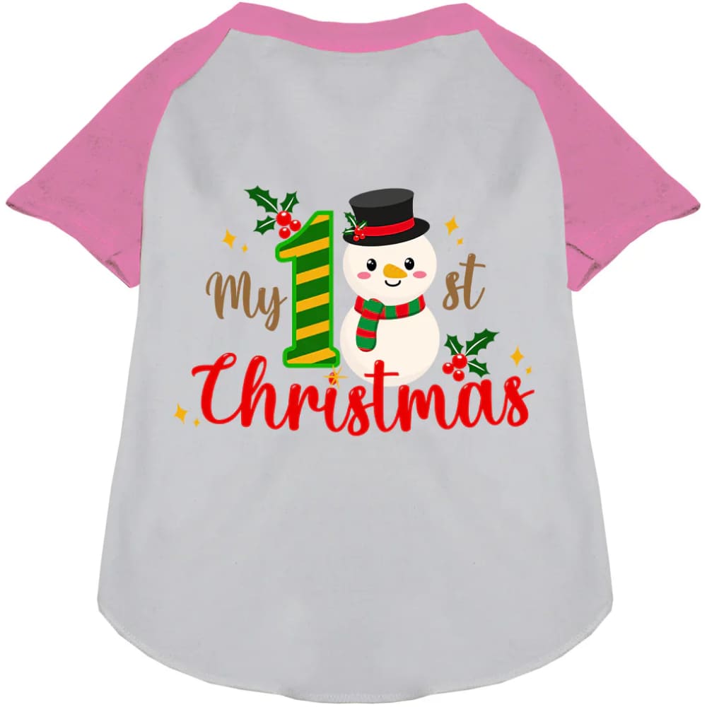 My 1st Christmas Pet Raglan Shirt - Screen Print Shirts