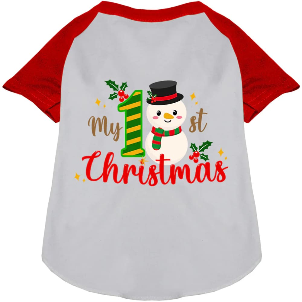 My 1st Christmas Pet Raglan Shirt - Screen Print Shirts