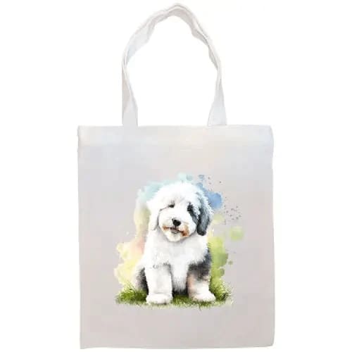 Old English Sheepdog Canvas Tote Bag - Old English Sheepdog